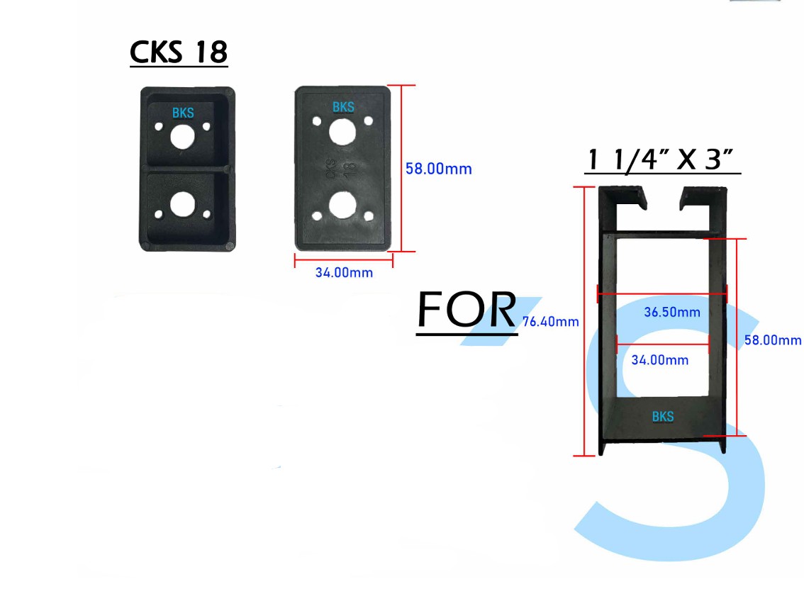 CKS 18 (1 1/4"x3") Hollow Bracket
